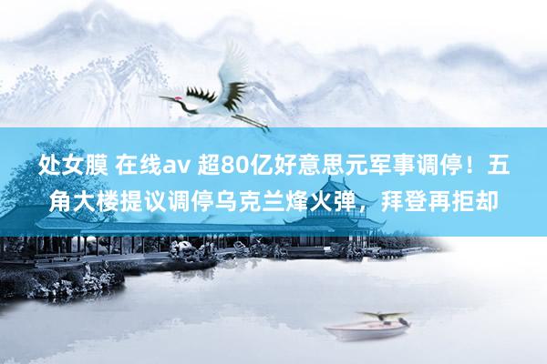 处女膜 在线av 超80亿好意思元军事调停！五角大楼提议调停乌克兰烽火弹，拜登再拒却