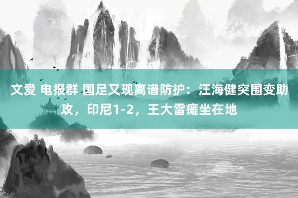 文爱 电报群 国足又现离谱防护：汪海健突围变助攻，印尼1-2，王大雷瘫坐在地