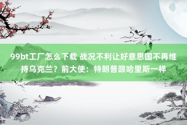 99bt工厂怎么下载 战况不利让好意思国不再维持乌克兰？前大使：特朗普跟哈里斯一样
