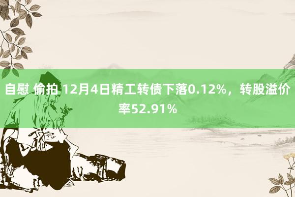 自慰 偷拍 12月4日精工转债下落0.12%，转股溢价率52.91%