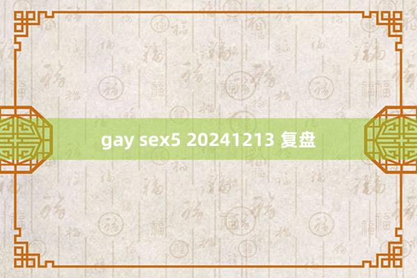 gay sex5 20241213 复盘