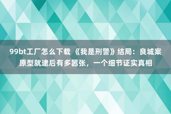 99bt工厂怎么下载 《我是刑警》结局：良城案原型就逮后有多嚣张，一个细节证实真相