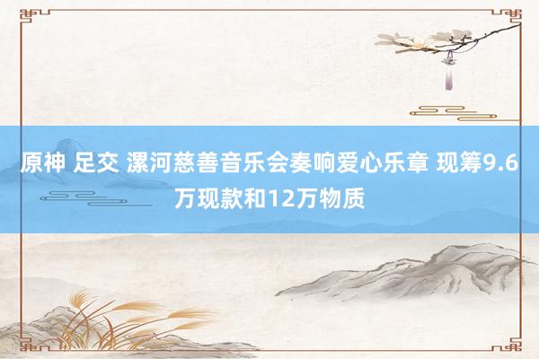 原神 足交 漯河慈善音乐会奏响爱心乐章 现筹9.6万现款和12万物质