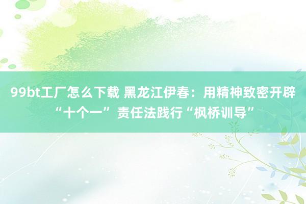 99bt工厂怎么下载 黑龙江伊春：用精神致密开辟“十个一” 责任法践行“枫桥训导”