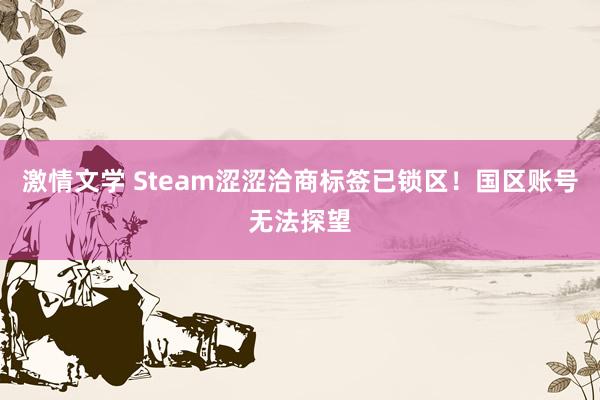 激情文学 Steam涩涩洽商标签已锁区！国区账号无法探望