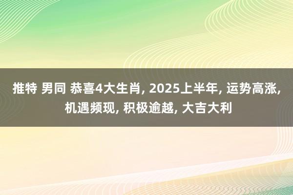 推特 男同 恭喜4大生肖， 2025上半年， 运势高涨， 机遇频现， 积极逾越， 大吉大利