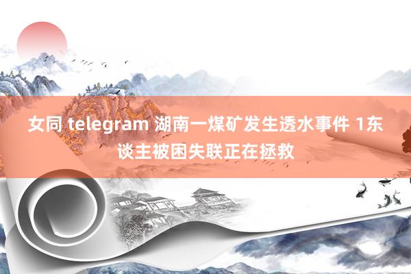 女同 telegram 湖南一煤矿发生透水事件 1东谈主被困失联正在拯救