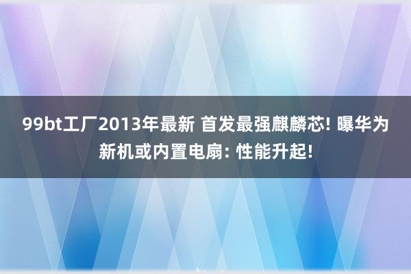 99bt工厂2013年最新 首发最强麒麟芯! 曝华为新机或内置电扇: 性能升起!