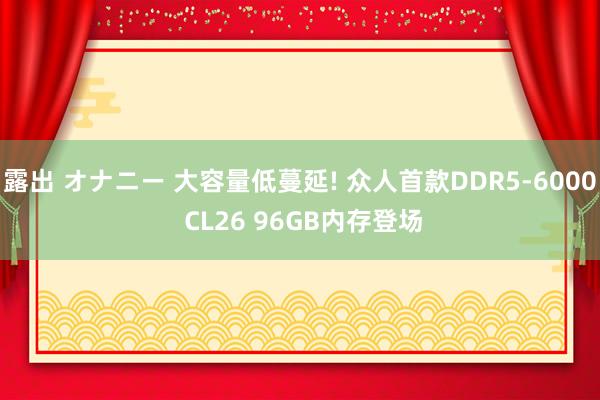 露出 オナニー 大容量低蔓延! 众人首款DDR5-6000 CL26 96GB内存登场
