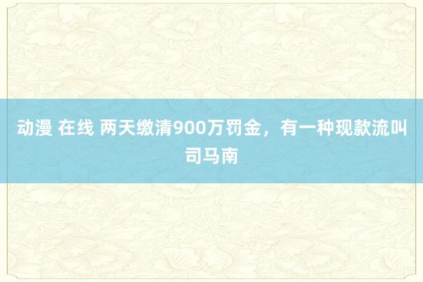 动漫 在线 两天缴清900万罚金，有一种现款流叫司马南