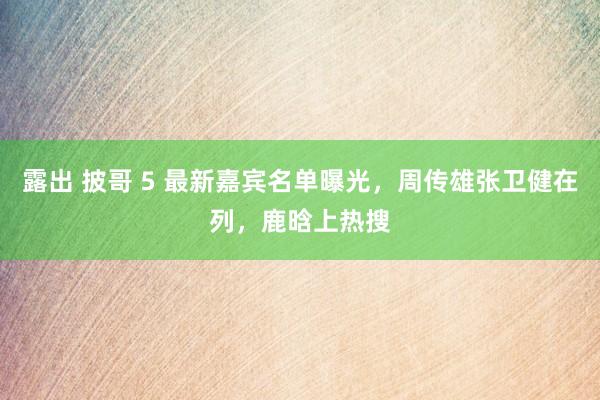 露出 披哥 5 最新嘉宾名单曝光，周传雄张卫健在列，鹿晗上热搜