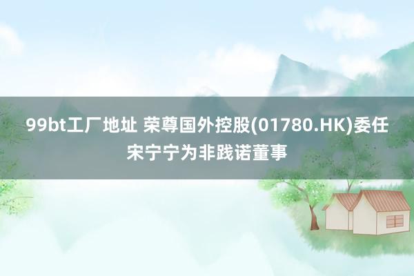 99bt工厂地址 荣尊国外控股(01780.HK)委任宋宁宁为非践诺董事