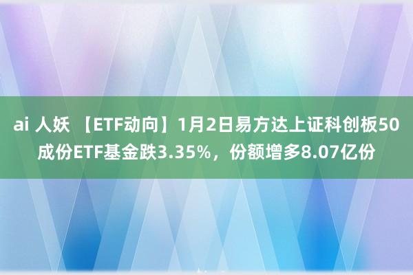 ai 人妖 【ETF动向】1月2日易方达上证科创板50成份ETF基金跌3.35%，份额增多8.07亿份