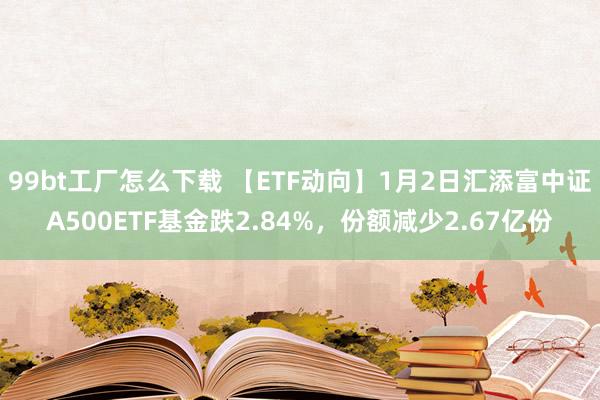 99bt工厂怎么下载 【ETF动向】1月2日汇添富中证A500ETF基金跌2.84%，份额减少2.67亿份