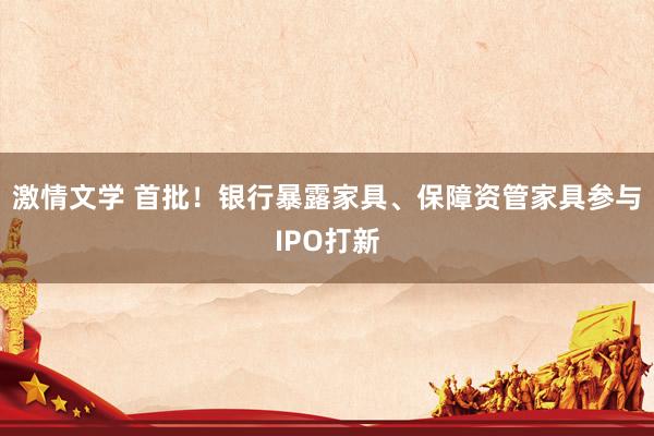 激情文学 首批！银行暴露家具、保障资管家具参与IPO打新