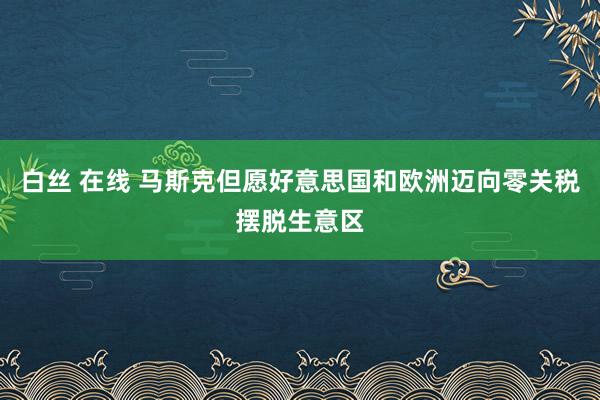 白丝 在线 马斯克但愿好意思国和欧洲迈向零关税摆脱生意区