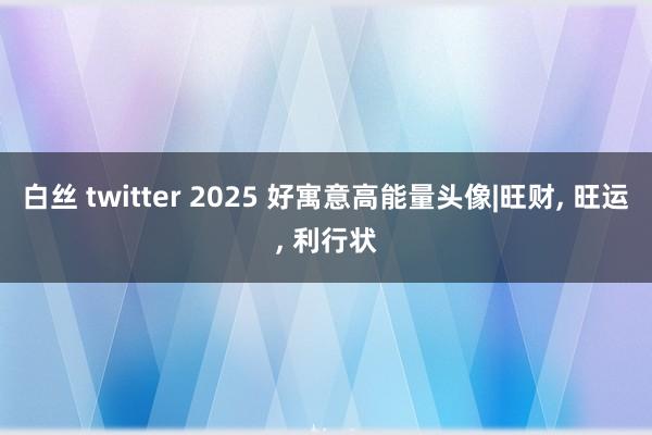 白丝 twitter 2025 好寓意高能量头像|旺财， 旺运， 利行状