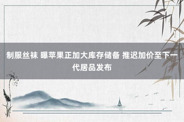 制服丝袜 曝苹果正加大库存储备 推迟加价至下一代居品发布