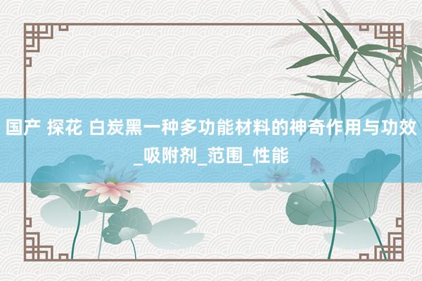 国产 探花 白炭黑一种多功能材料的神奇作用与功效_吸附剂_范围_性能