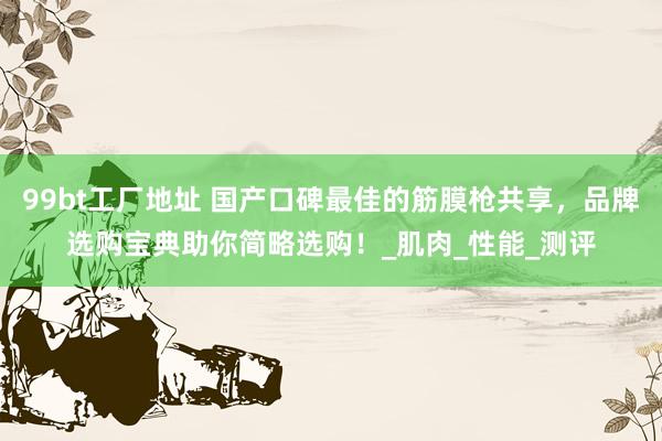 99bt工厂地址 国产口碑最佳的筋膜枪共享，品牌选购宝典助你简略选购！_肌肉_性能_测评