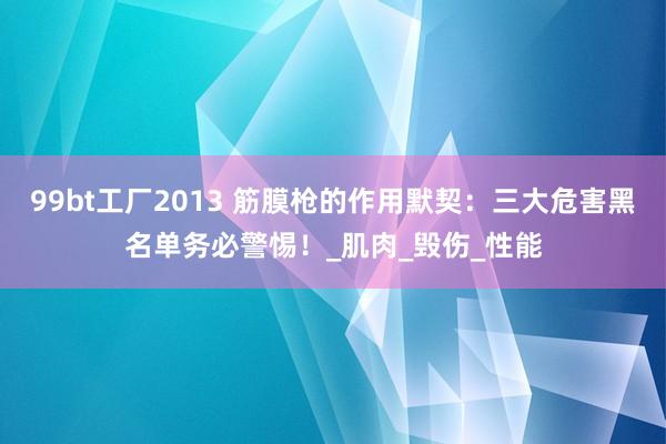 99bt工厂2013 筋膜枪的作用默契：三大危害黑名单务必警惕！_肌肉_毁伤_性能