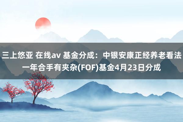 三上悠亚 在线av 基金分成：中银安康正经养老看法一年合手有夹杂(FOF)基金4月23日分成