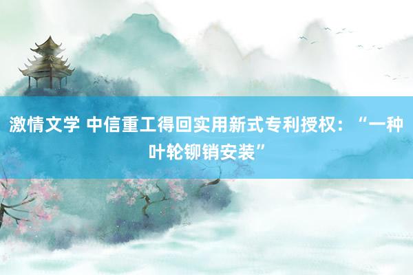 激情文学 中信重工得回实用新式专利授权：“一种叶轮铆销安装”