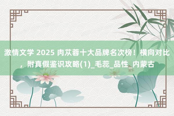 激情文学 2025 肉苁蓉十大品牌名次榜！横向对比，附真假鉴识攻略(1)_毛蕊_品性_内蒙古
