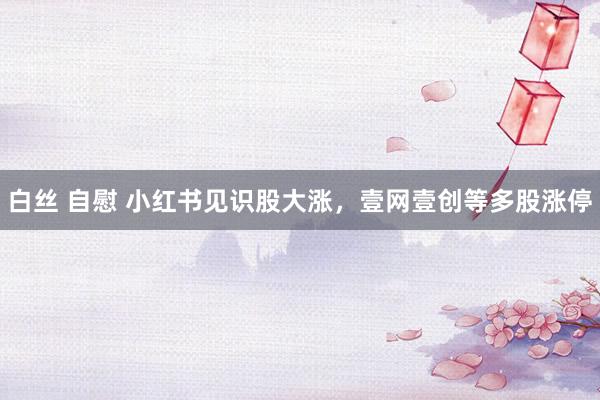 白丝 自慰 小红书见识股大涨，壹网壹创等多股涨停