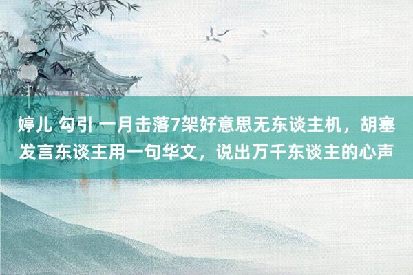 婷儿 勾引 一月击落7架好意思无东谈主机，胡塞发言东谈主用一句华文，说出万千东谈主的心声